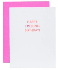 Chez Gagné Happy Fucking Birthday Heart Letterpress Card All Apparel