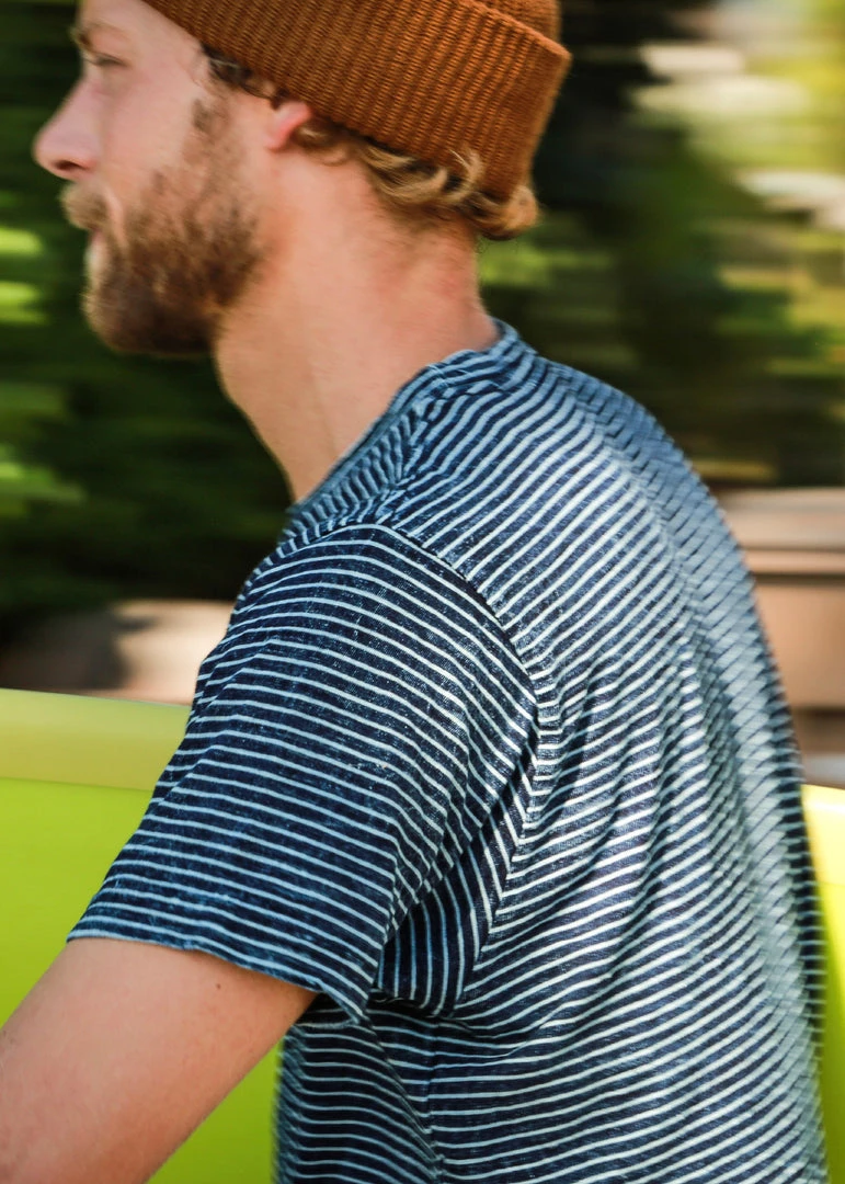 Iron & Resin True Blue Indigo Stripe Tee 1 Iron & Resin True Blue Indigo Stripe Tee