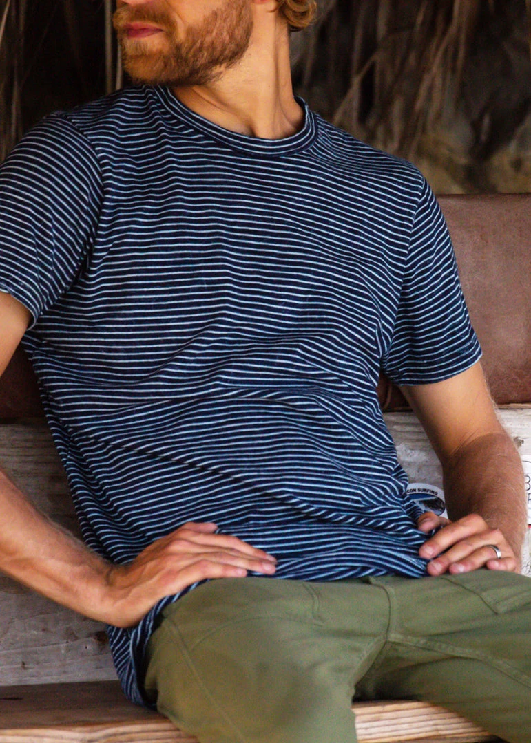 Iron & Resin True Blue Indigo Stripe Tee 2 Iron & Resin True Blue Indigo Stripe Tee